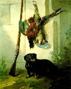 Jean Baptiste Oudry taxen pehr med jaktbyte oil on canvas